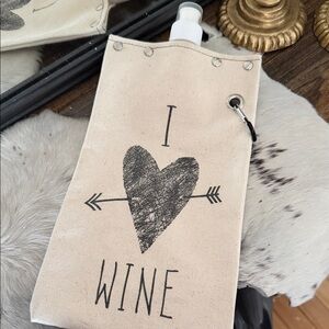 Canvas Wine Bag with Heart Design